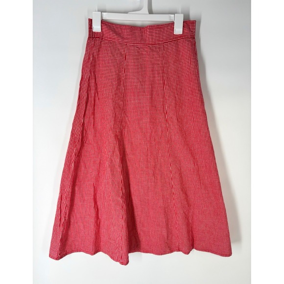 Laura & Jayne Dresses & Skirts - Vintage 80s Laura & Jayne Womens Gingham Midi Skirt Size 6 Twee Picnic Prairie